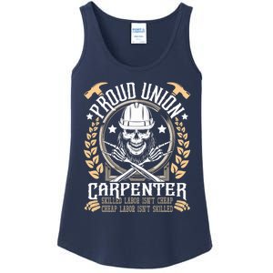 Proud Union Carpenter Woodworking Carpentry Woodworker Ladies Essential Tank