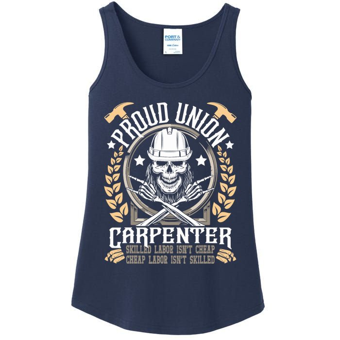 Proud Union Carpenter Woodworking Carpentry Woodworker Ladies Essential Tank