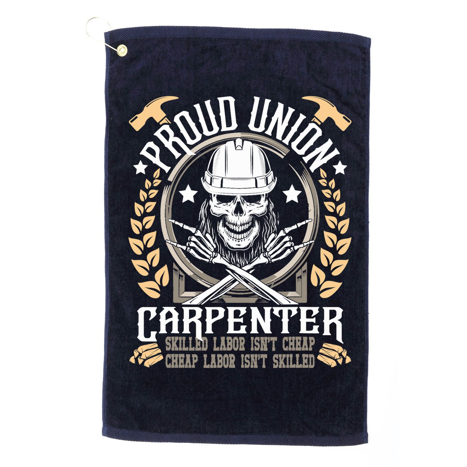 Proud Union Carpenter Woodworking Carpentry Woodworker Golf Towel