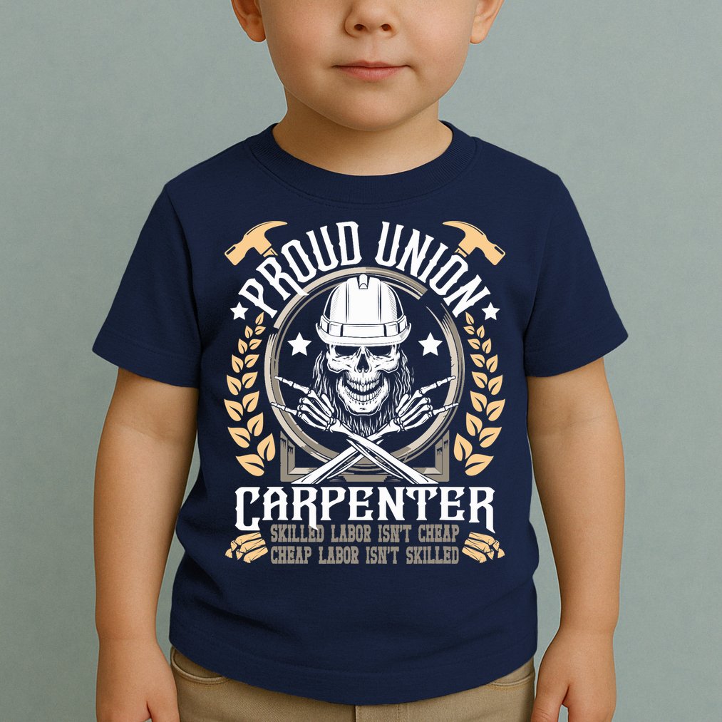 Proud Union Carpenter Woodworking Carpentry Woodworker Toddler T-Shirt