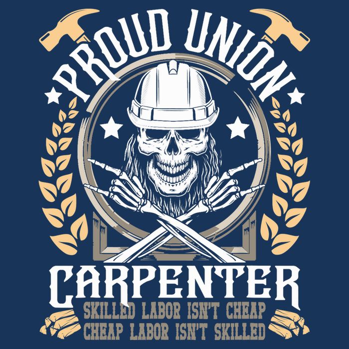 Proud Union Carpenter Woodworking Carpentry Woodworker Womens T-Shirt
