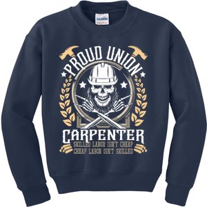 Proud Union Carpenter Woodworking Carpentry Woodworker Kids Sweatshirt