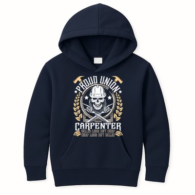 Proud Union Carpenter Woodworking Carpentry Woodworker Kids Hoodie