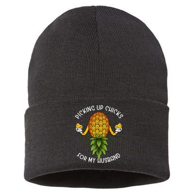 Picking Up Chicks For Husband Swinger Upside Down Pineapple Sustainable Knit Beanie