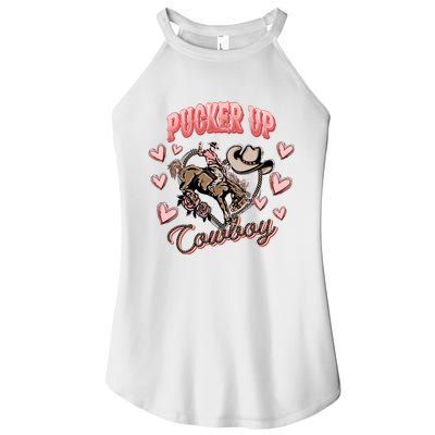 Pucker Up Cowboy Western Valentine's Day Lover Women’s Perfect Tri Rocker Tank