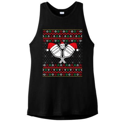 Pickleball Ugly Christmas Sweater Sport Lover Xmas Matching Ladies PosiCharge Tri-Blend Wicking Tank