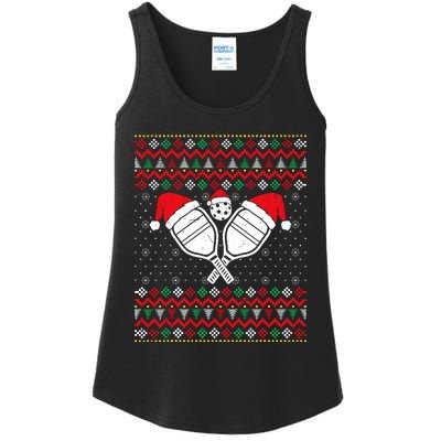 Pickleball Ugly Christmas Sweater Sport Lover Xmas Matching Ladies Essential Tank