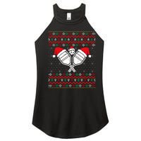 Pickleball Ugly Christmas Sweater Sport Lover Xmas Matching Women's Perfect Tri Rocker Tank