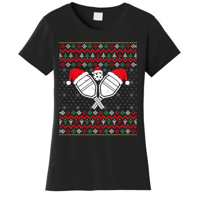 Pickleball Ugly Christmas Sweater Sport Lover Xmas Matching Women's T-Shirt