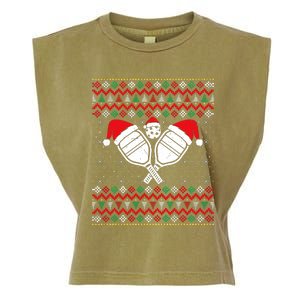 Pickleball Ugly Christmas Sweater Sport Lover Xmas Matching Garment-Dyed Women's Muscle Tee