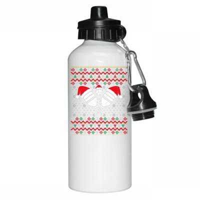 Pickleball Ugly Christmas Sweater Sport Lover Xmas Matching Aluminum Water Bottle