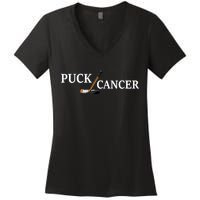 Puck Cancer Women's V-Neck T-Shirt