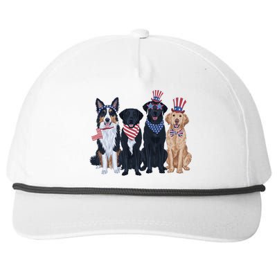 Patriotic Usa Dog  4th Of July Dog Independence Day Snapback Five-Panel Rope Hat