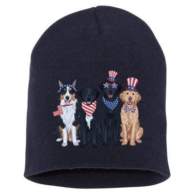 Patriotic Usa Dog  4th Of July Dog Independence Day Short Acrylic Beanie