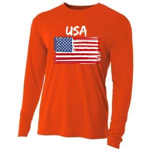 Patriotic Usa Design With American Flag Of The United States Gift Cooling Performance Long Sleeve Crew