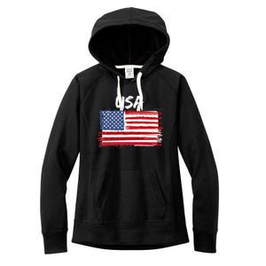 Patriotic Usa Design With American Flag Of The United States Gift Women's Fleece Hoodie