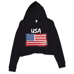 Patriotic Usa Design With American Flag Of The United States Gift Crop Fleece Hoodie