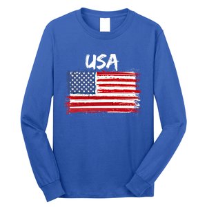 Patriotic Usa Design With American Flag Of The United States Gift Long Sleeve Shirt