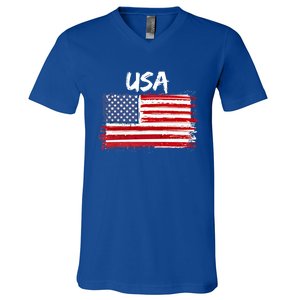 Patriotic Usa Design With American Flag Of The United States Gift V-Neck T-Shirt