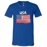 Patriotic Usa Design With American Flag Of The United States Gift V-Neck T-Shirt