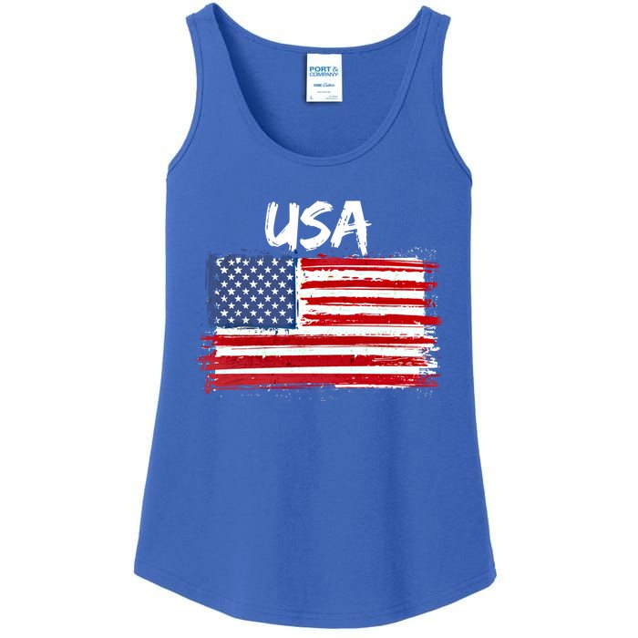 Patriotic Usa Design With American Flag Of The United States Gift Ladies Essential Tank