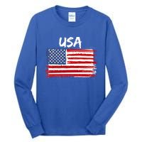 Patriotic Usa Design With American Flag Of The United States Gift Tall Long Sleeve T-Shirt