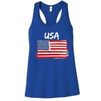 Patriotic Usa Design With American Flag Of The United States Gift Women's Racerback Tank