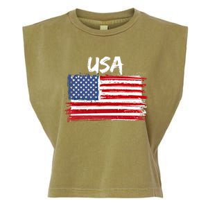 Patriotic Usa Design With American Flag Of The United States Gift Garment-Dyed Women's Muscle Tee