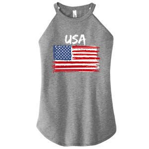 Patriotic Usa Design With American Flag Of The United States Gift Women's Perfect Tri Rocker Tank