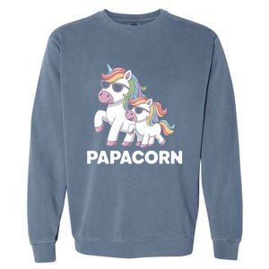 Papacorn Unicorn Dad FatherS Day Gift Funny Cute Rainbow Cute Gift Garment-Dyed Sweatshirt