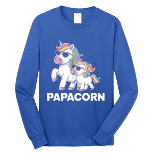 Papacorn Unicorn Dad FatherS Day Gift Funny Cute Rainbow Cute Gift Long Sleeve Shirt