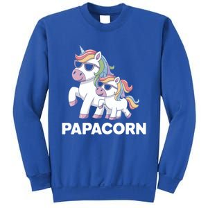 Papacorn Unicorn Dad FatherS Day Gift Funny Cute Rainbow Cute Gift Sweatshirt