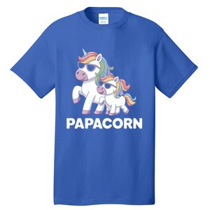 Papacorn Unicorn Dad FatherS Day Gift Funny Cute Rainbow Cute Gift Tall T-Shirt