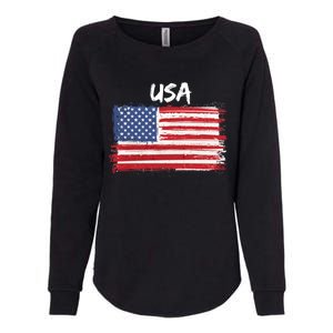 Patriotic Usa Design With American Flag Of The United States Funny Gift Womens California Wash Sweatshirt