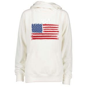 Patriotic Usa Design With American Flag Of The United States Funny Gift Womens Funnel Neck Pullover Hood