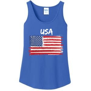 Patriotic Usa Design With American Flag Of The United States Funny Gift Ladies Essential Tank