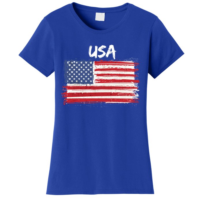 Patriotic Usa Design With American Flag Of The United States Funny Gift Women's T-Shirt