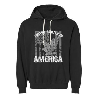 Patriotic USA Eagle Vintage Citizenship Hoodie America Flag Garment-Dyed Fleece Hoodie