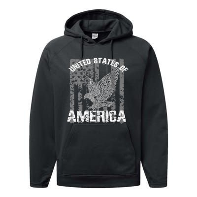 Patriotic USA Eagle Vintage Citizenship Hoodie America Flag Performance Fleece Hoodie