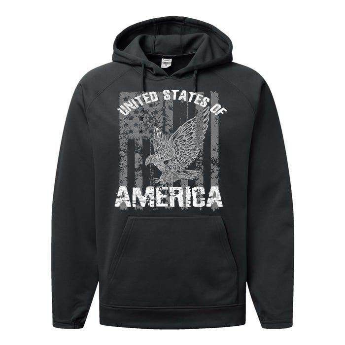 Patriotic USA Eagle Vintage Citizenship Hoodie America Flag Performance Fleece Hoodie