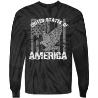 Patriotic USA Eagle Vintage Citizenship Hoodie America Flag Tie-Dye Long Sleeve Shirt