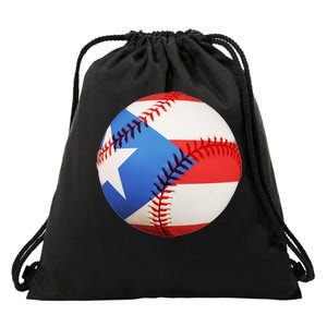 Puerto Rico Baseball Drawstring Bag