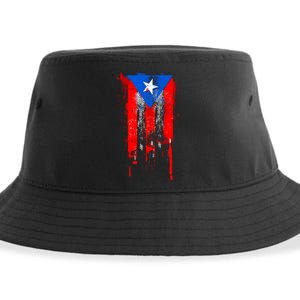 Puerto Rico Flag Drip Sustainable Bucket Hat