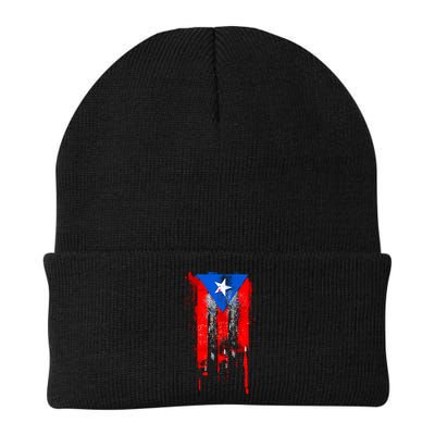 Puerto Rico Flag Drip Beanie