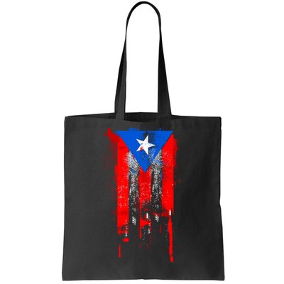 Puerto Rico Flag Drip Tote Bag