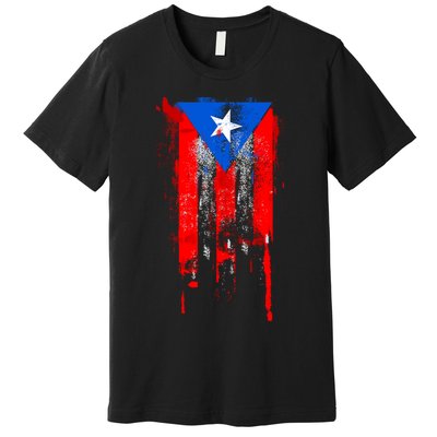 Puerto Rico Flag Drip Premium T-Shirt
