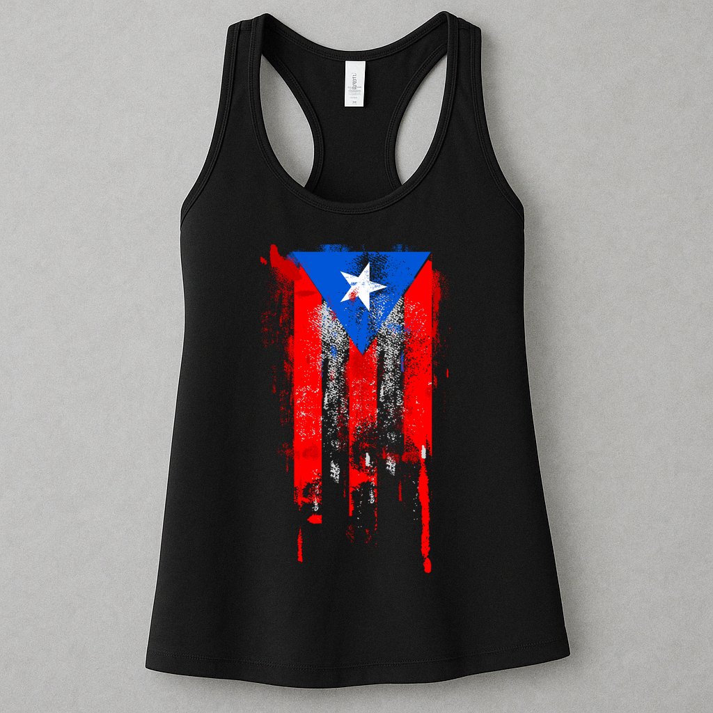 Puerto Rico Flag Drip Womens Tank Top