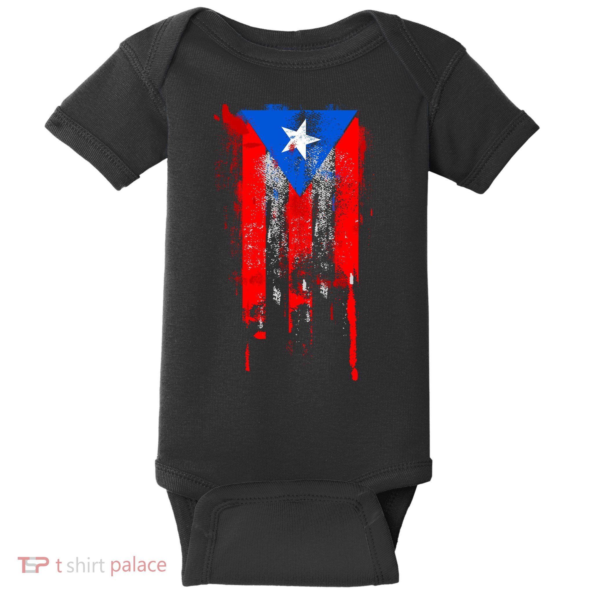 Puerto Rico Flag Drip Baby Bodysuit