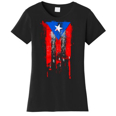 Puerto Rico Flag Drip Women's T-Shirt