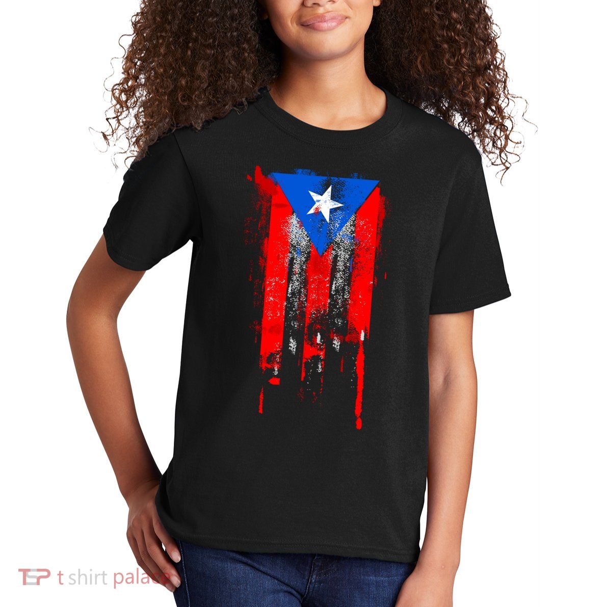 Puerto Rico Flag Drip Kids T-Shirt